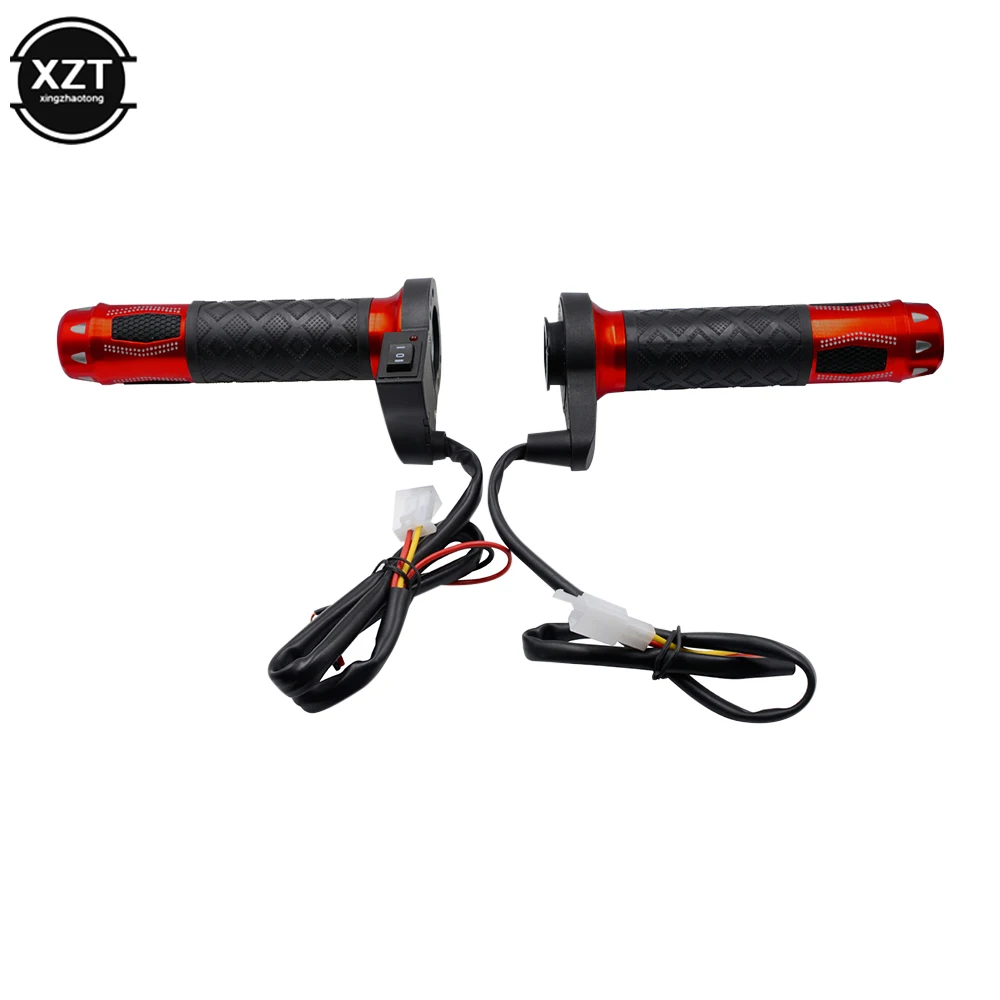

2pcs Motorcycle Hot Grip Motorbike ATV Scooter Electric Heated Grips 22mm 7/8" Handlebar Hand Warmer Aluminum 12V
