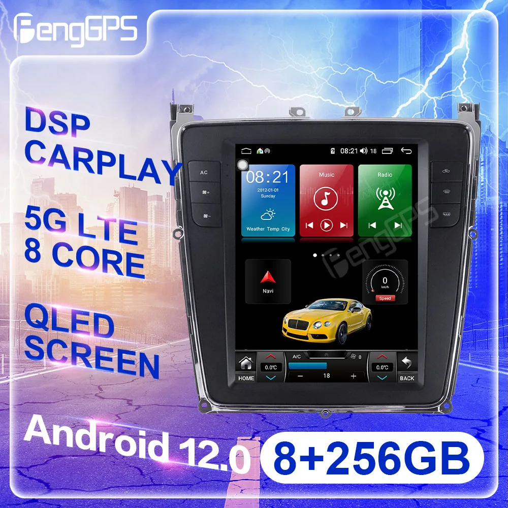 

256G Android 12 Auto Car Radio For Bentley Continental GT Supersports Fly Spur 2005-2012 Multimedia Player GPS Navi Touch Screen
