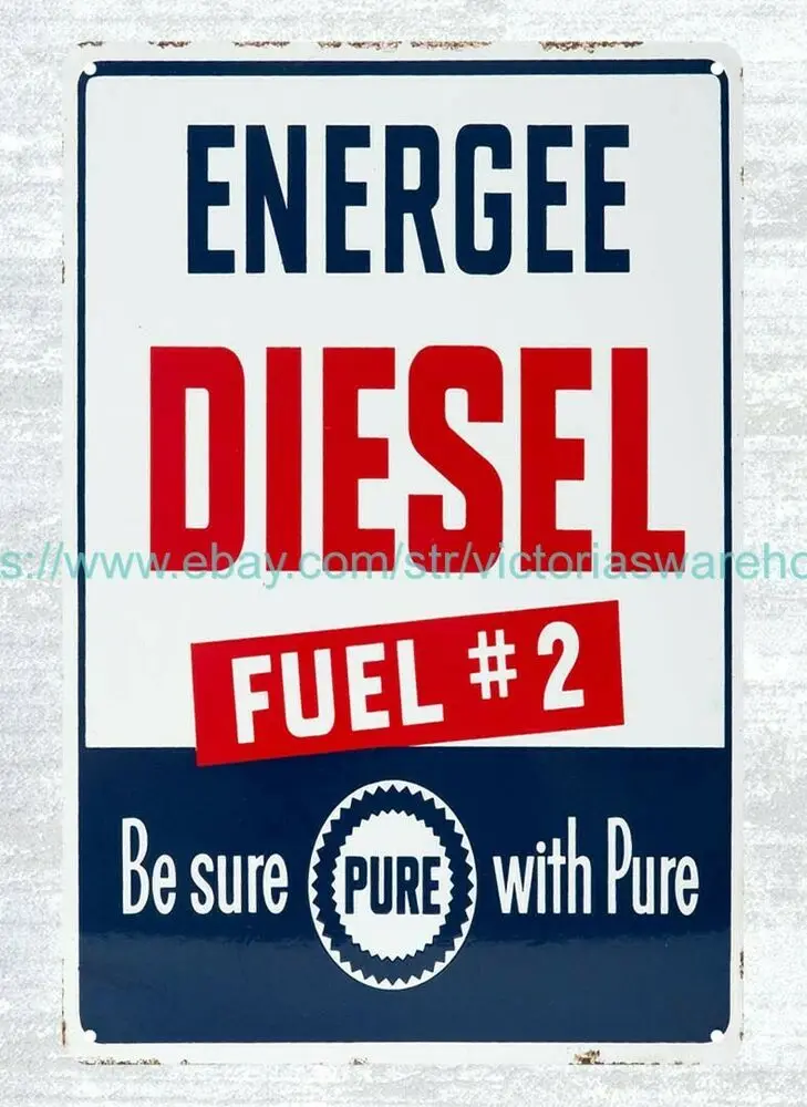 

Дизельный металлический жестяной знак Pure Energee для украшения дома и дома