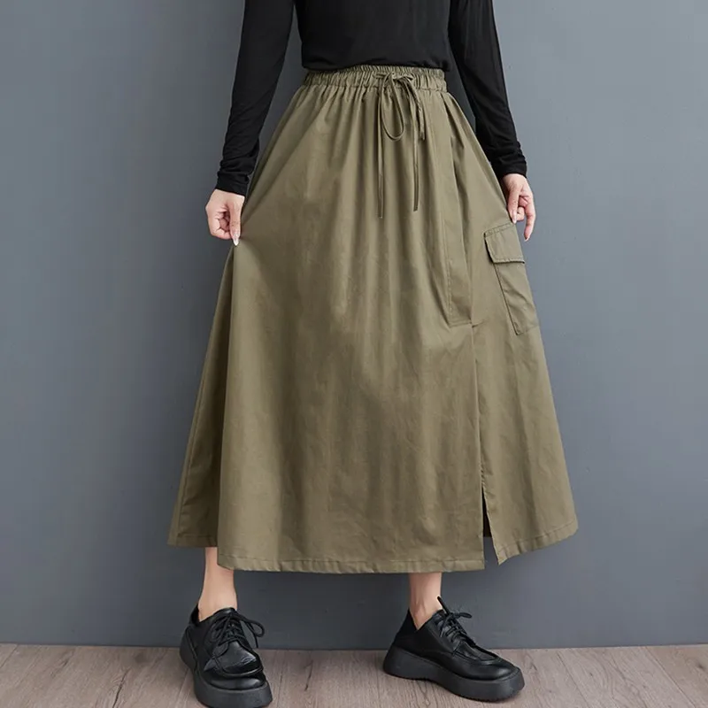 Женская трапециевидная юбка с высокой талией