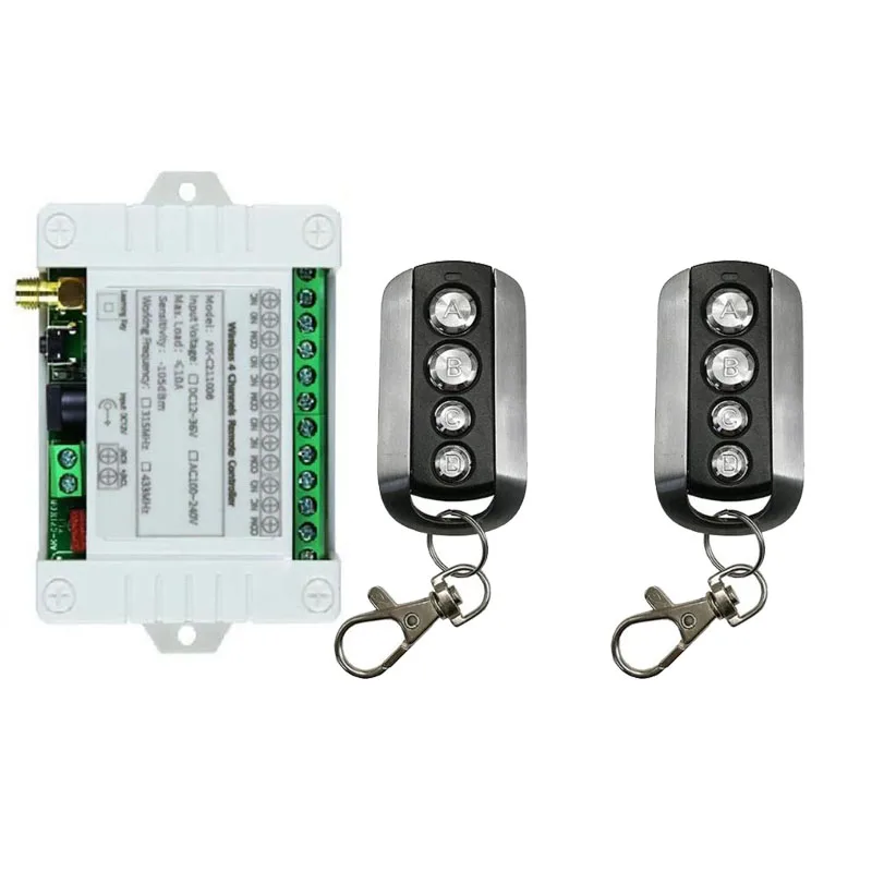 Смарт MultipleDC 12 В 24 в 36 10A 433 МГц 4-канальное беспроводное реле RF дистанционное