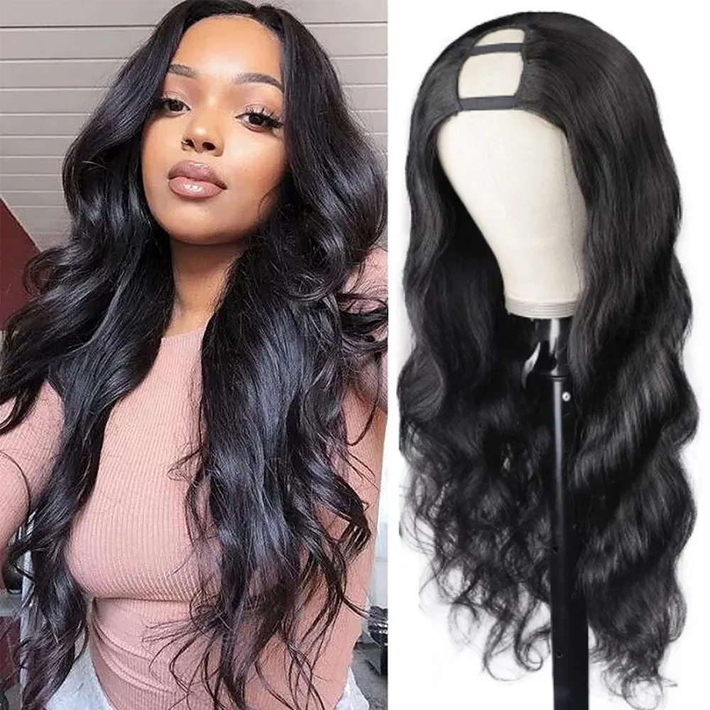 

Body Wave U Part Human Hair Wig No Lace No Sewing in 150% Density Brazilian Human Hair Wigs For Black Women Long Wavy Hair Wigs
