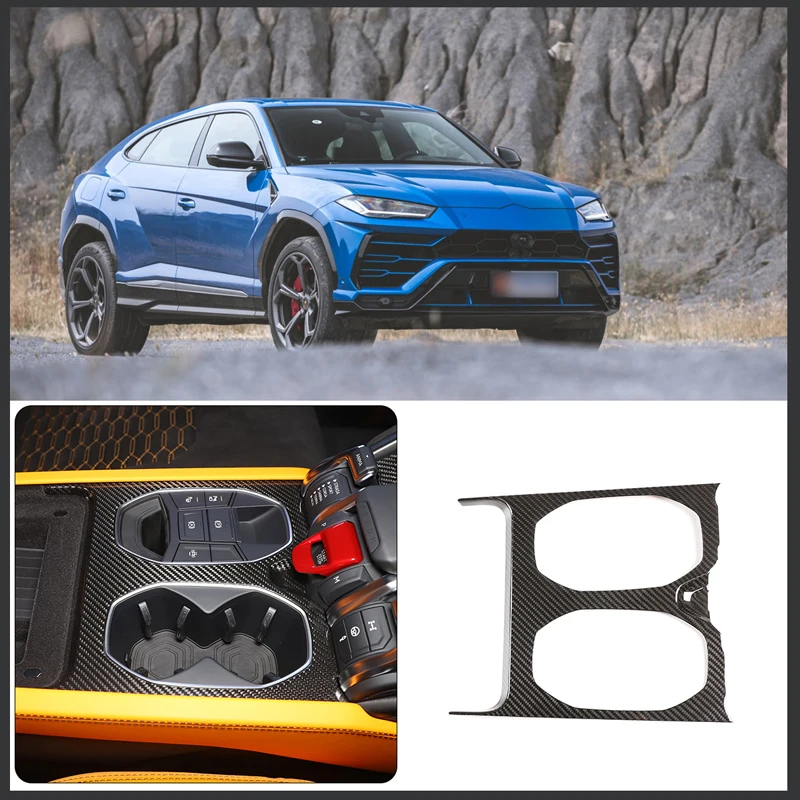 

For 2018-2021 Lamborghini URUS real carbon fiber car central control teacup panel cover sticker car interior accessories