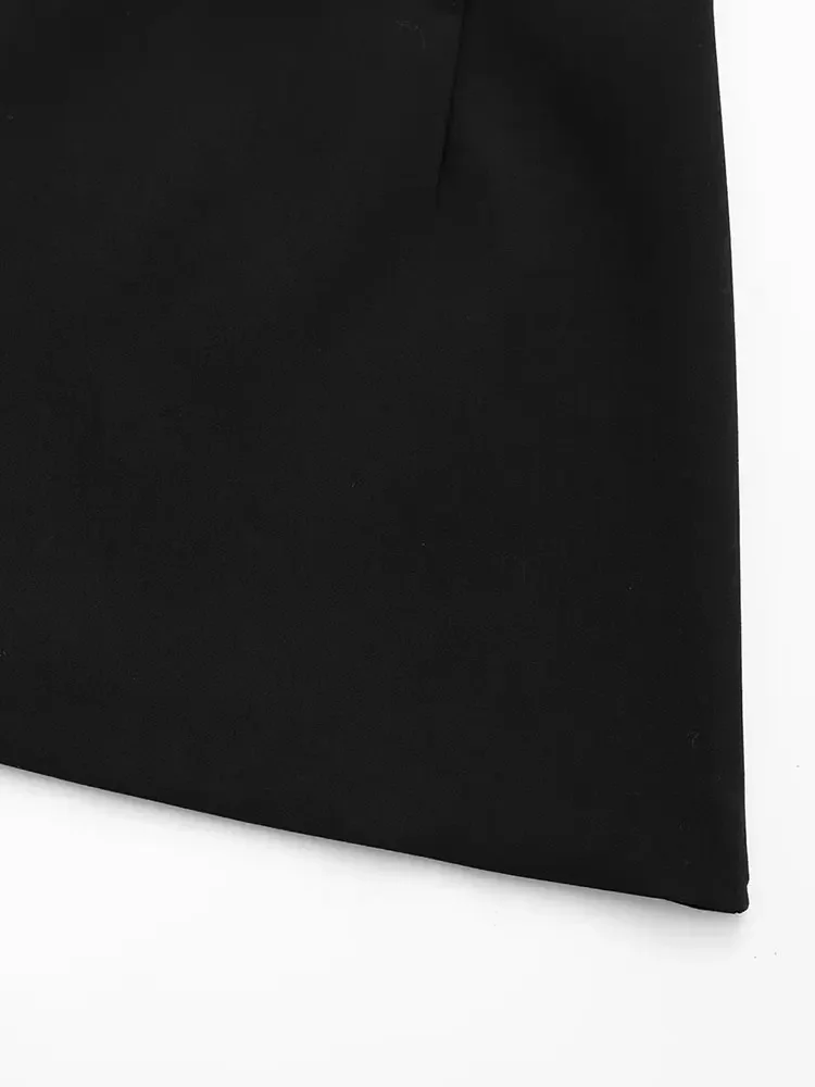 Женская юбка на пуговицах Nlzgmsj TRAF 2024 простая легкая офисная мини-юбка