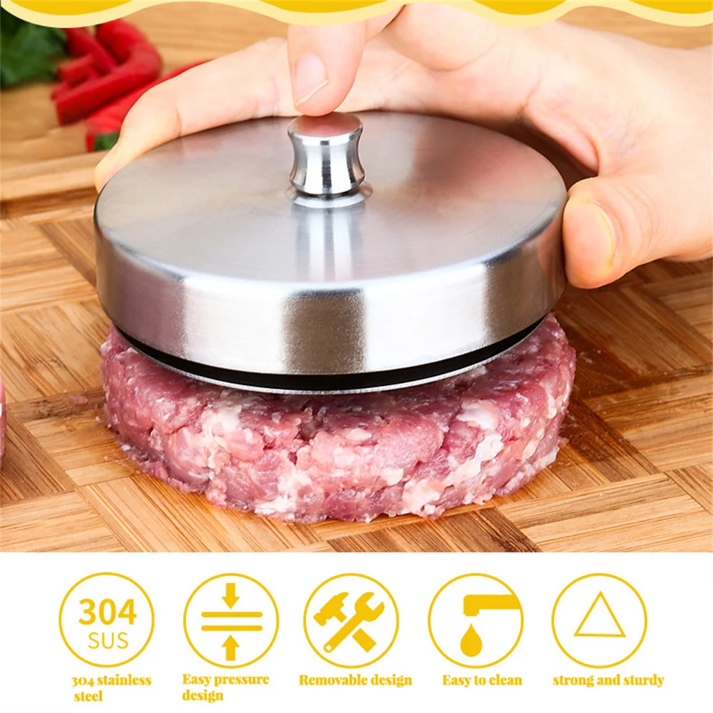 

Round Shape Meat Tools Hamburger Press Stainless Steel Hamburger Meat Beef Grill Burger Press Patty Maker Mold BBQ Kitchen Tools