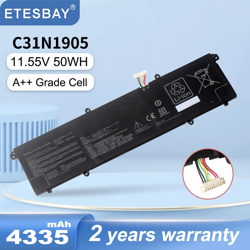 Фото ETESBAY C31N1905 11,55 В 50 Втч аккумулятор для ноутбука ASUS S433F S433FL S521FA S533FL V533F K533F для VivoBook S14 S433FA-AM035T №1