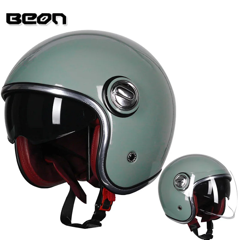 BEON Motorcycle Helmets 3/4 Open Face Scooter Accessories Motorbikes Motocross Helmet M L XL XXL