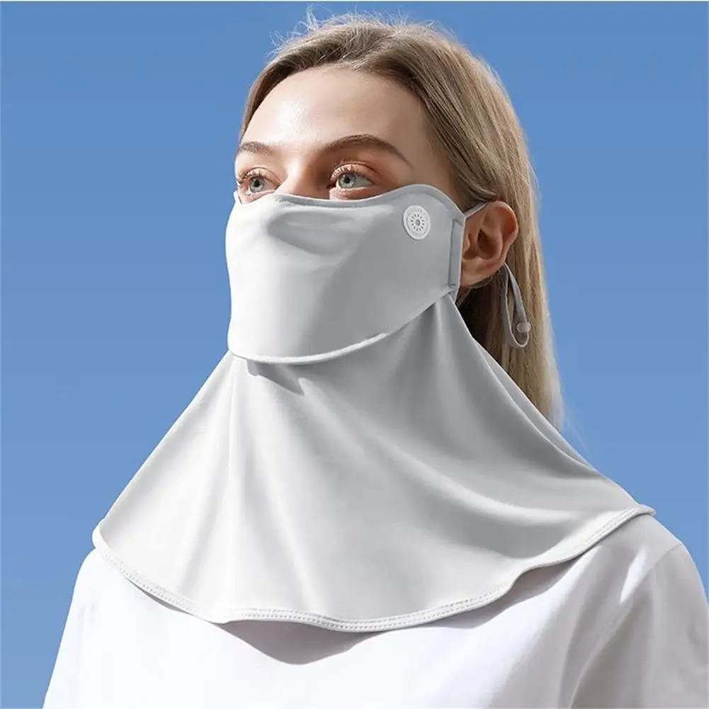 

Outdoor Face Cover Woman Sunscreen Riding Mask Face Neck Protector Sunshade Anti-UV Ice Silk Neckline Mask Integrated Breath New