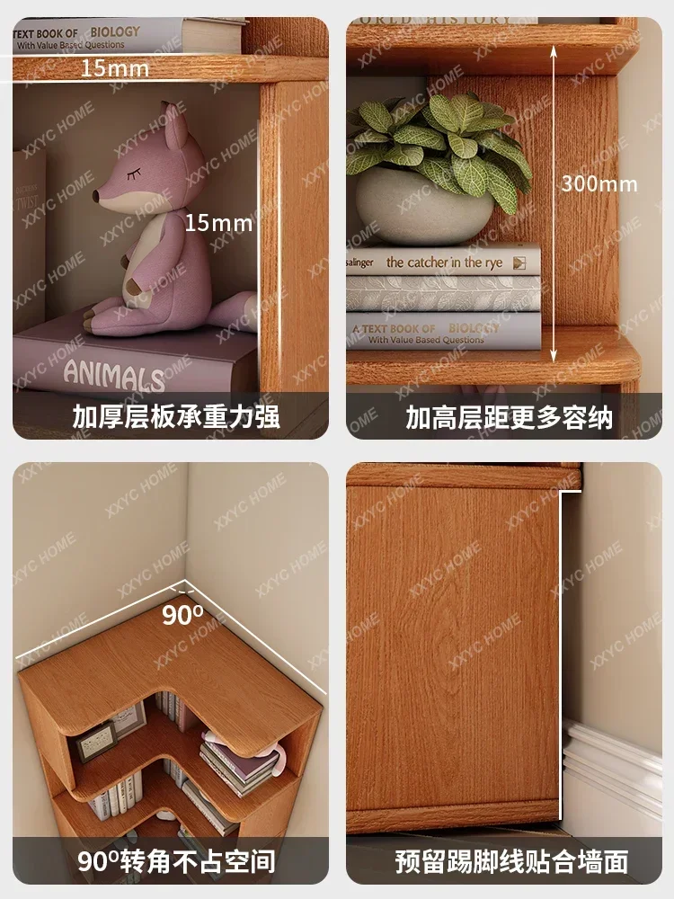 Настенный детский книжный шкаф из массива дерева напольный стеллаж для хранения