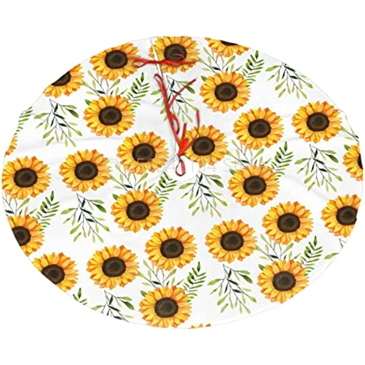 

Sunflower Christmas Tree Skirt Decorations Farmhouse for Merry Xmas Holiday Party Tree Mat Wedding Decor Ornaments 30"