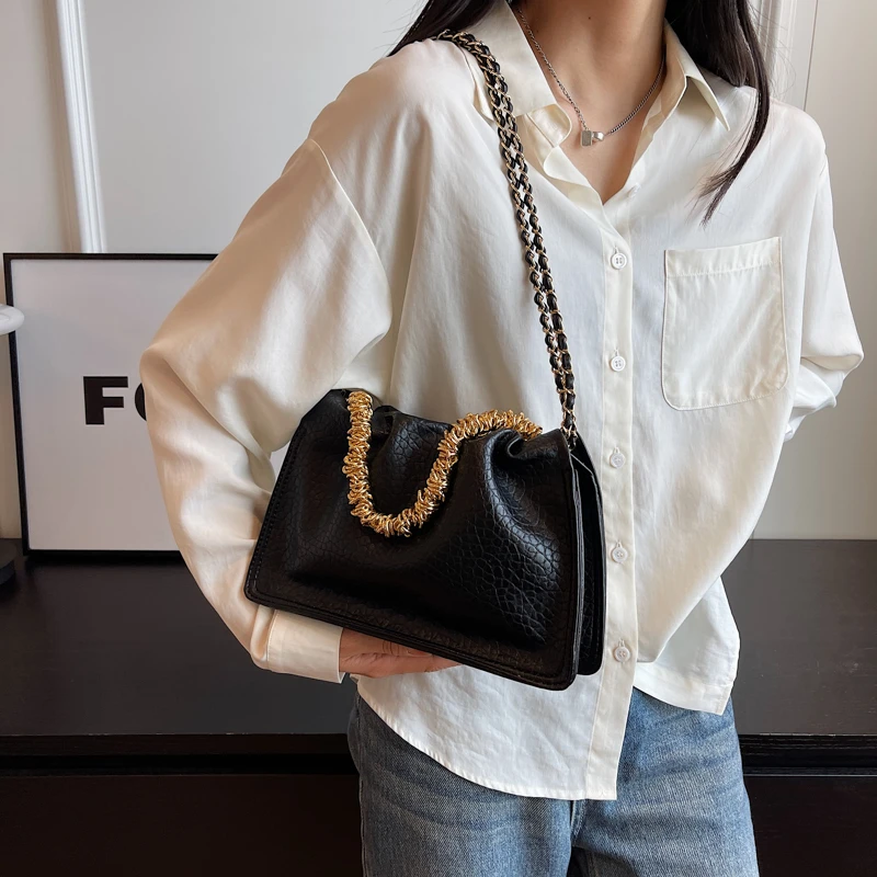 

New Luxury Brand Design Women Lady Chain Handbag Purse Shoulder Bag Woman Crossbody PU Leather Underarm Dinner Hobo Bag Satchel