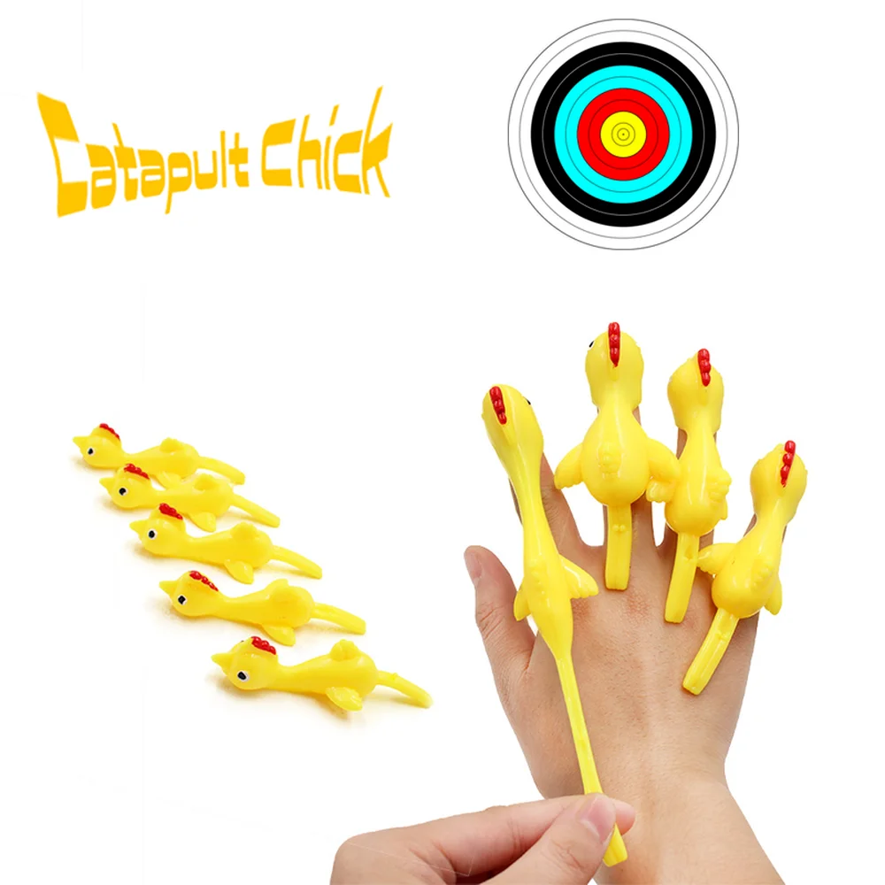

2/5/20PCS Easter Catapult Launch Turkey Fun and Tricky Slingshot Practice Elastic Flying Finger Bird Sticky Decompression Toy