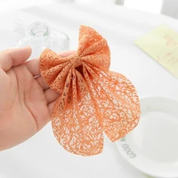 solid color big large lace bow hairpins barrettes for women girl headwear long ribbon korean hair clip hairgrip hair accessories