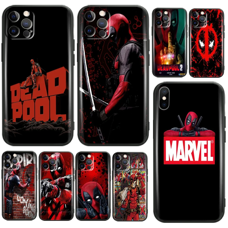 

Marvel Deadpool For Apple iPhone 11 12 13 Pro Max 12 13 Mini X XR XS Max SE 6 6S 7 8 Plus Phone Case Soft Funda Black Carcasa