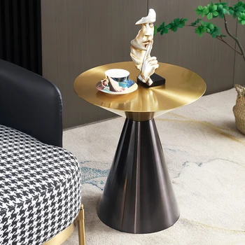 Gold Round Auxiliary Small Side Table Bedroom Lounge Black Entryway Modern Coffee Table Sectional Siyah Sehpa Library Furniture