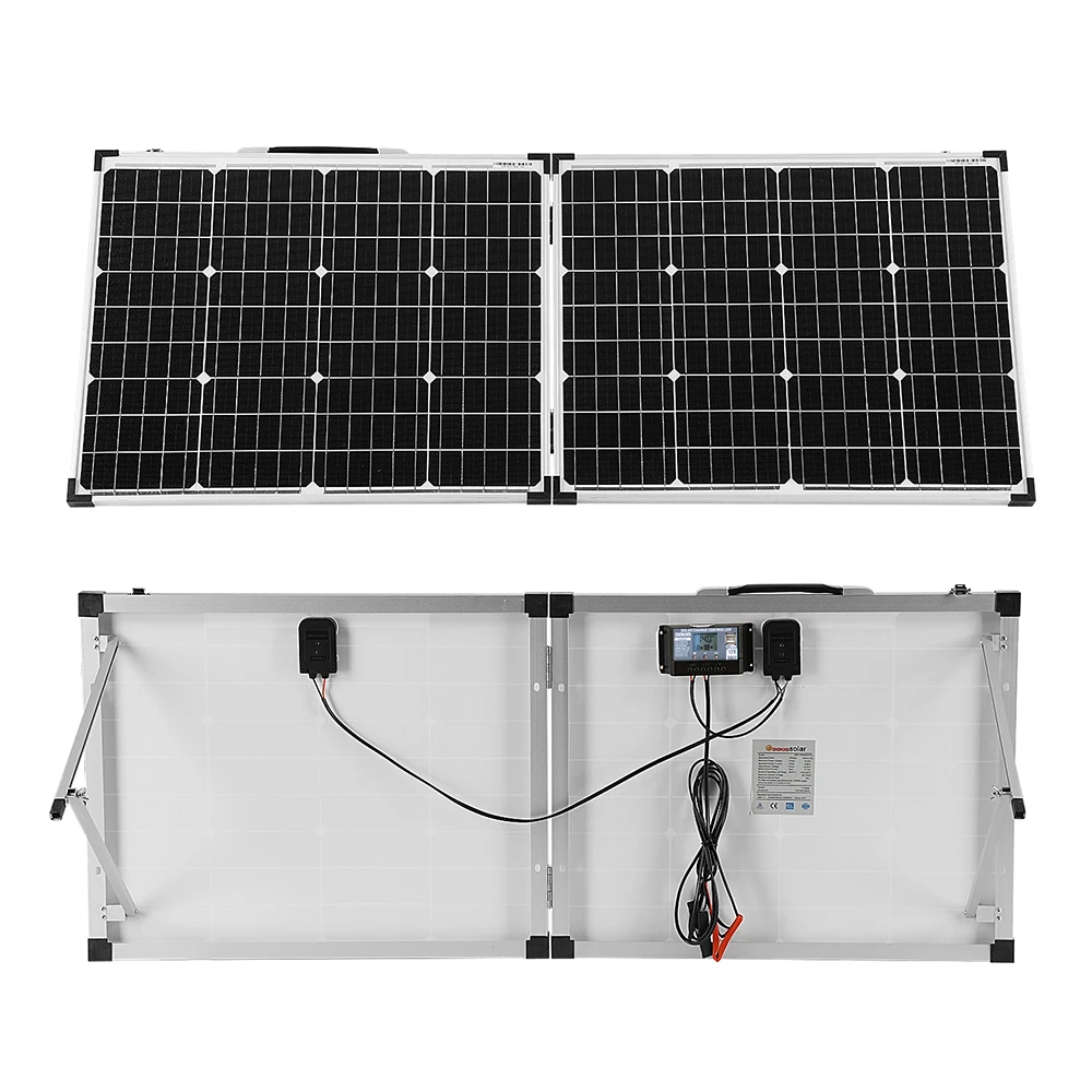 

LT_ 100W Foldable Solar Panel China (2Pcs x 50W) 18V +10A 12V Controller Solar Battery Cell/Module/System Charger