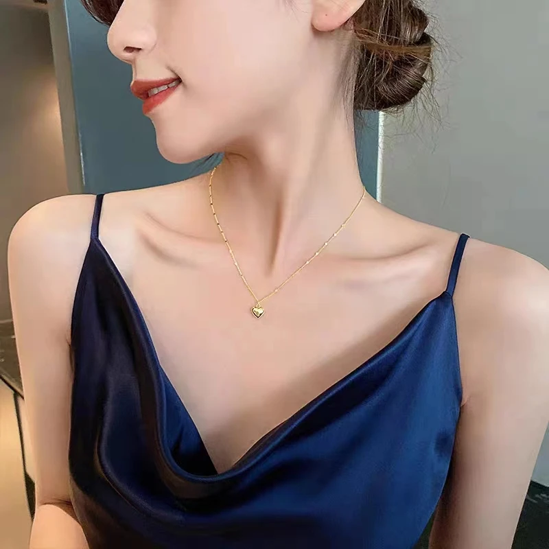 

2023 Summer New Styles Love Heart Necklace Female Exquisite Layer Pendant Clavicle Chain Necklace Wedding Party Jewelry Gifts