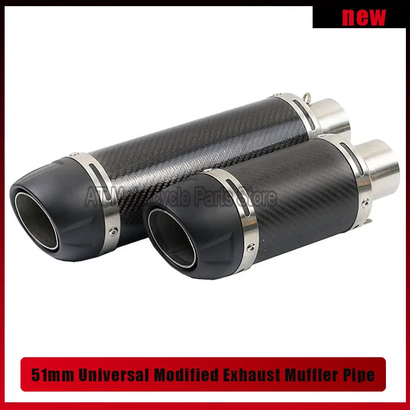 

Универсальный модифицированный глушитель выхлопной трубы мотоцикла 51 мм, глушитель выхлопной трубы для жареного уличного скутера, внедоро...