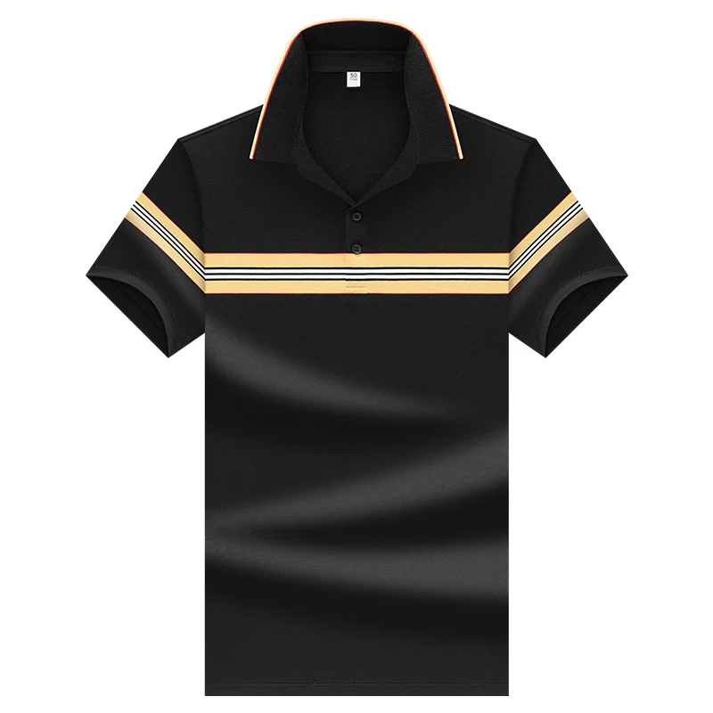 

Collar Black Color Stand Matching Simple Style Fashion Design Men's Polo Shirt Breathable And Comfortable 720