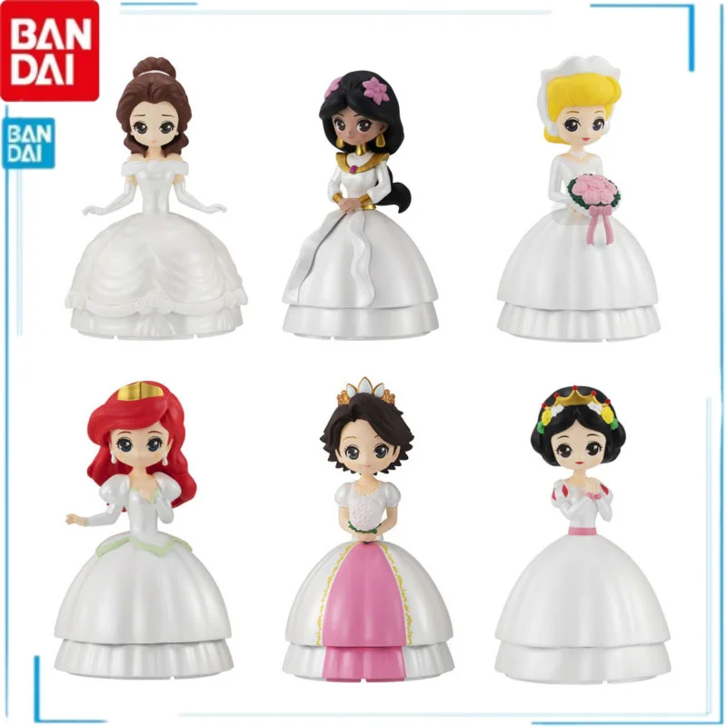 

BANDAI Gashapon Disney Princess Snow White Rapunzel Belle Cinderella Anime Figures Model Kawaii Doll Collection Hobby Gifts Toys