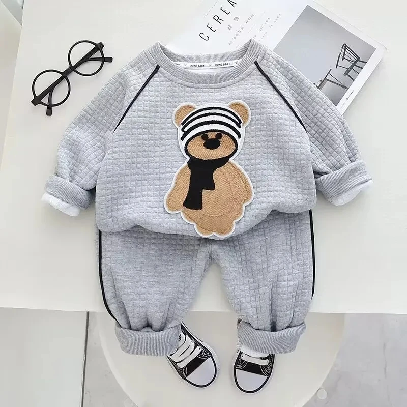 

Baby Boys Autumn Suit Spring and Autumn New Children's Cartoon Sweater Pants 2-Piece Girls' Clothing Set 0-5Y
