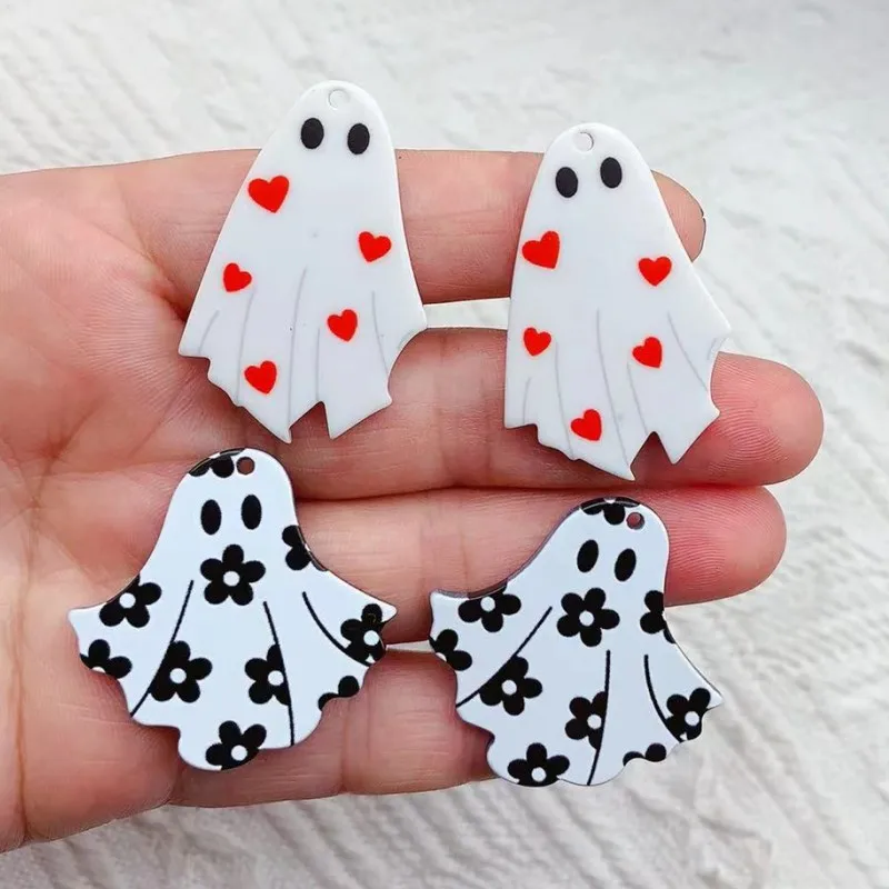 10 шт./партия акриловые подвески в виде призраков на Хэллоуин