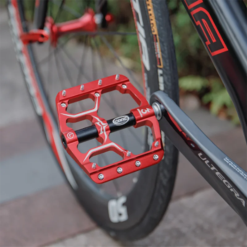 

CXWXC Bicycle Flat Sealed Bearings Pedals Wear Resistance Anti Slip MTB Aluminum Alloy Frame Pedal Bicicleta Accessories Part