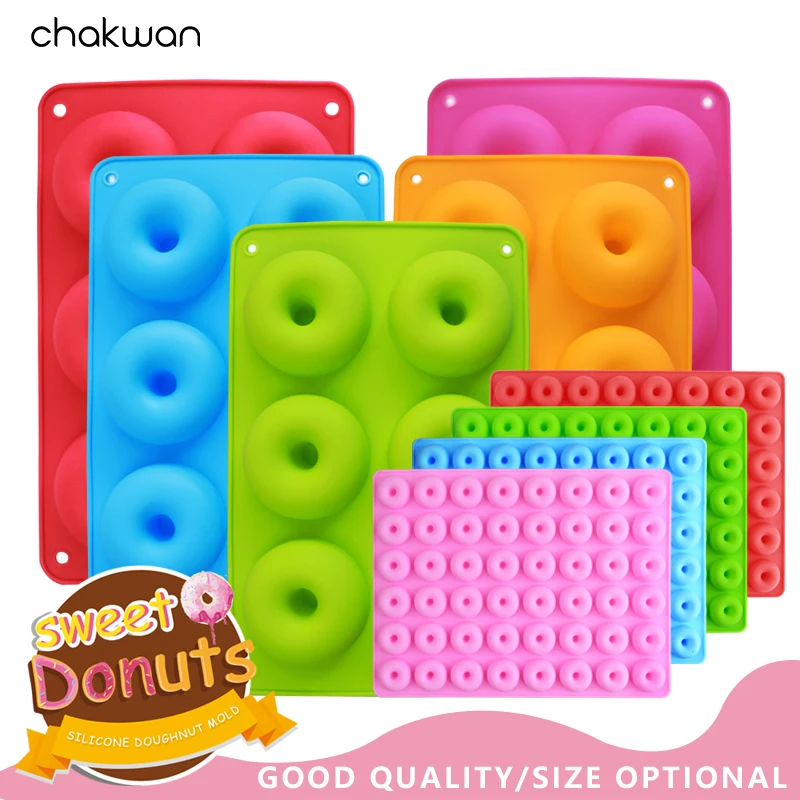 

Donut Mold Silicone Chocolate Non-Stick Candy Mould Round Donut Bakery Baking Pan DIY Handmade Dessert Cake Molds