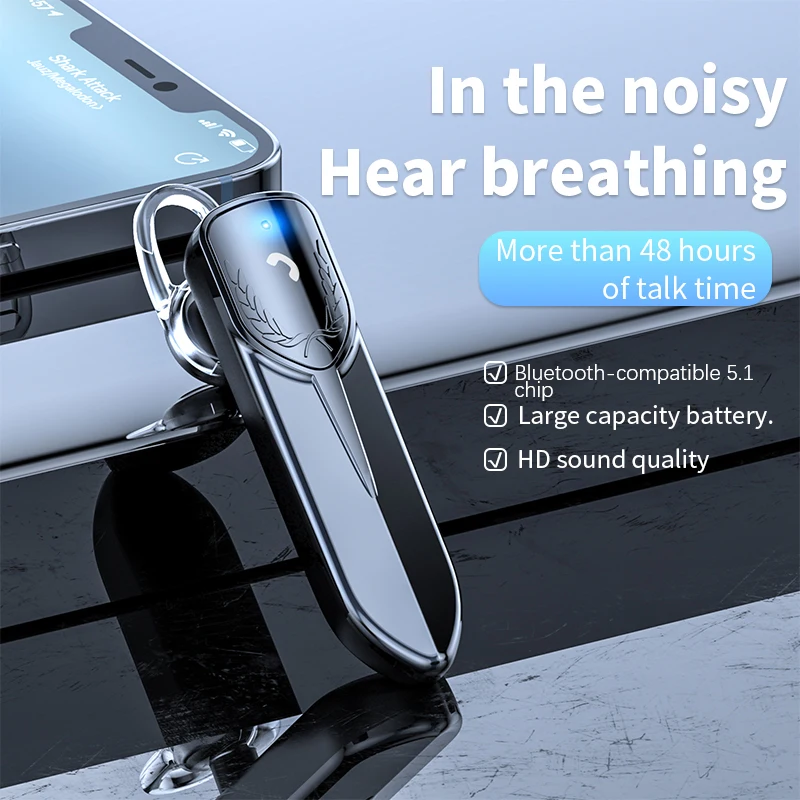 

Stereo Wireless Earphone Battery Display Caller Id Bluetooth-compatible Headphone Handsfree Ear Hook Headset For Xiaomi Huawei