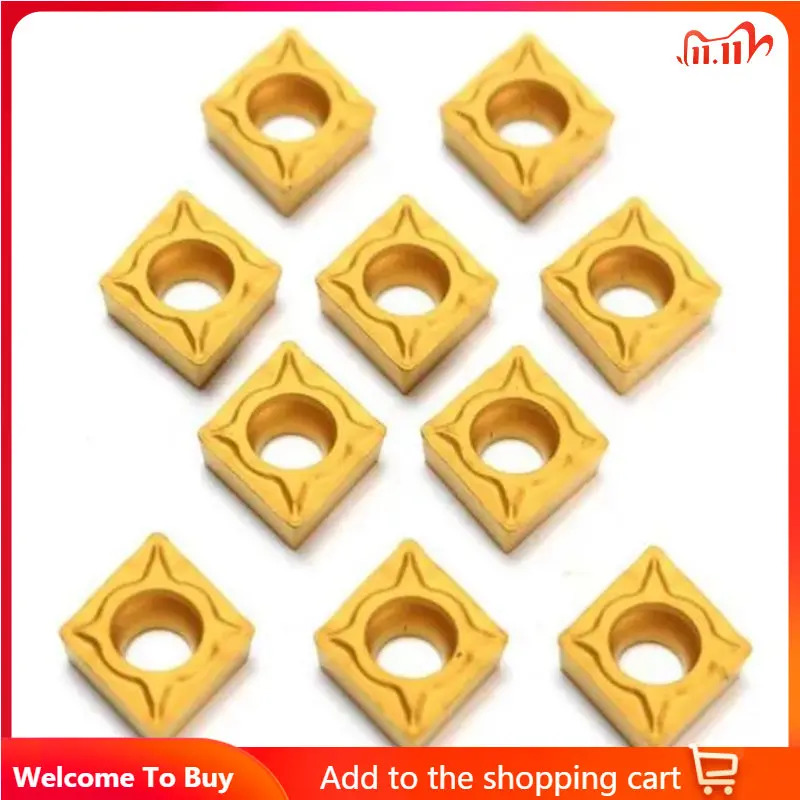 

10Pcs CCMT060204-HM YBC251 Carbide Insert Titanium Coated Carbide Cutter Turning Tool CNC Lathe Blades