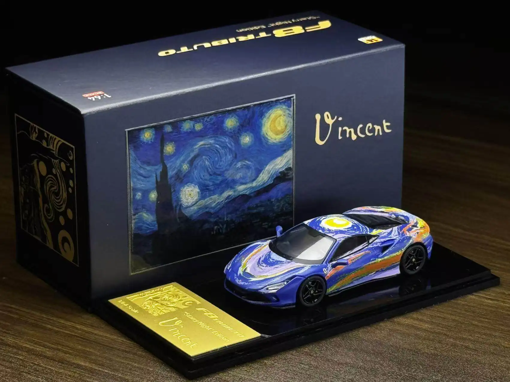 Коллекционная модель спортивного автомобиля Karium Diecast Ferrari F8 Tributo в масштабе 164, литая под давлением, из сплава, модель гоночного автомобиля Ferrari F8 Starry Sky для демонстрации (art.: 3920dba5316db) - 3920dba5316db