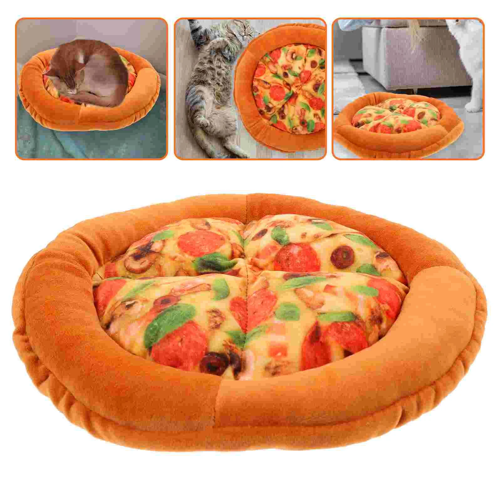 

Cat Bed Pet Dog Pizzapad Sleeping Plush Mat Mattress Wintermats Cushion Kitten Warming Cats Beds Resting Round Loungeroutdoor
