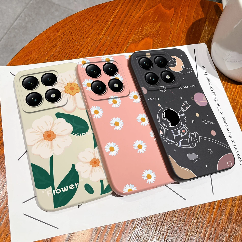 Чехол для Xiaomi 14T Pro Flower Plant с полным покрытием противоскользящий мягкий жидкий
