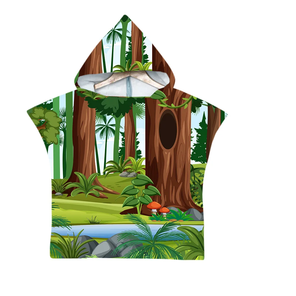 For Kid Children Hoodie Wearable Bath Towel Small Fresh Anim