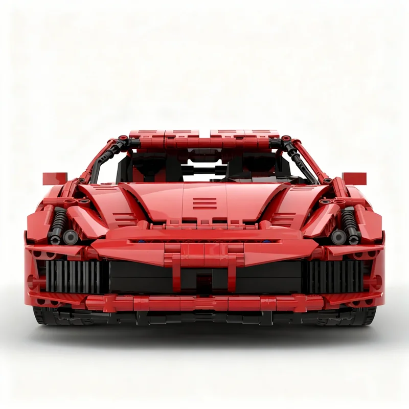 Фото 2025 деталей MOC Ferrari 488 GTB, техническая модель из строительных блоков, рождественский подарок, игрушка, художественная конструкция, креативная коллекция, для демонстрации. №3
