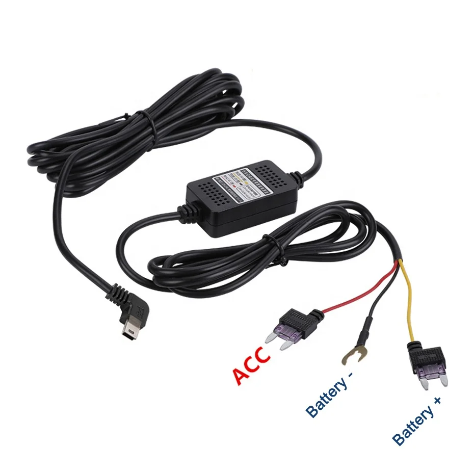 

Car Dash Cam Cable 24h Parking Buck Line Hardwire Car Charger Kit For Car Dash Camera Dvr Mini Micro Usb 12v 24v To 5V/3A