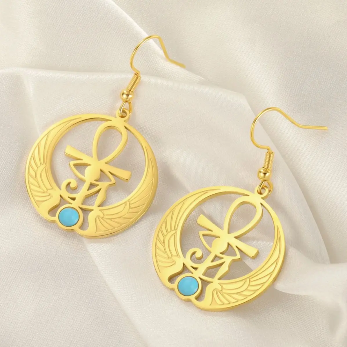 LIKGREAT Ankh висячие серьги с перекрещивающимися глазами хора для женщин из