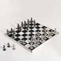 luxury high end home decorative horse hair chess board sets chessboard decoration ornament