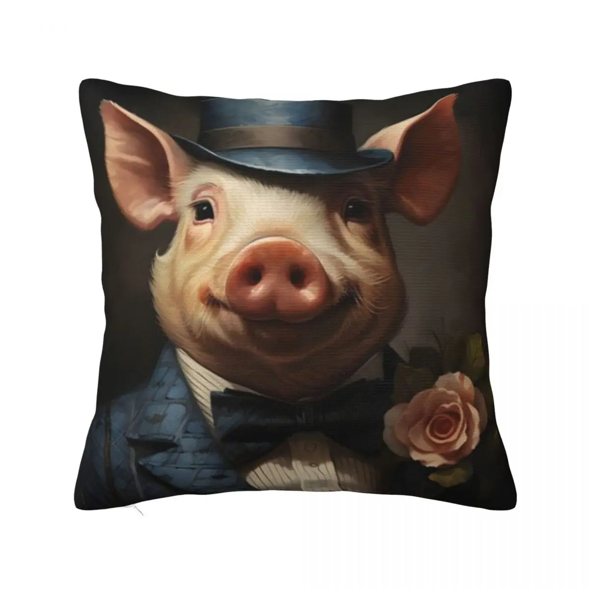 Свинья Портрет Даппер Животное Искусство Наволочка