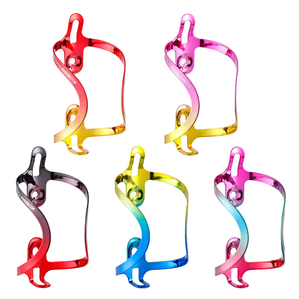 

Bicycle Water Bottle Cage Aluminum Alloy Rainbow Drink Cup Holder Road MTB Bike Rack Kettle Stand Bracket Cycling Accessories