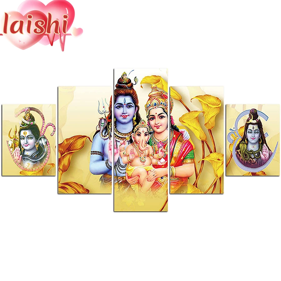 5 шт. Diy индуистский бог Шива алмазная живопись полная круглая квадратная дрель