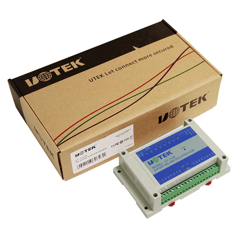 UOTEK Industrial RS232 Φ к 8 портам RS485 Серийный концентратор оптоэлектронная изоляция ESD