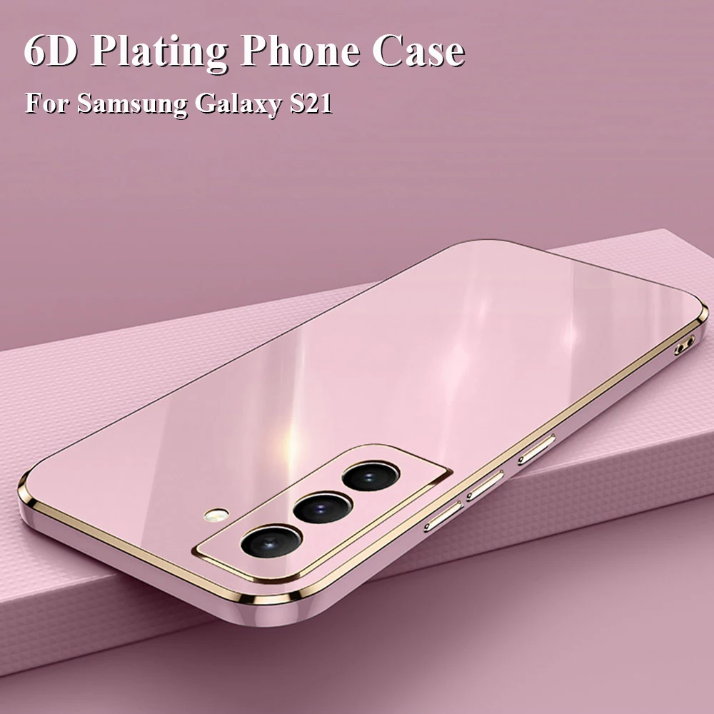 

Anti-knock Plated Phone Case For Samsung S21 Ultra Plus S20 FE Full Cover Case For Samsung S22 Ultra Plus Shockproof Thin Coque