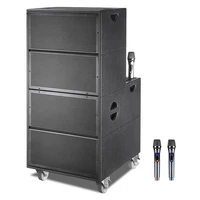 good sound 400w 18 inch active speaker rechargeable 12v20a battery party speaker karaoke line array system with wireless mic