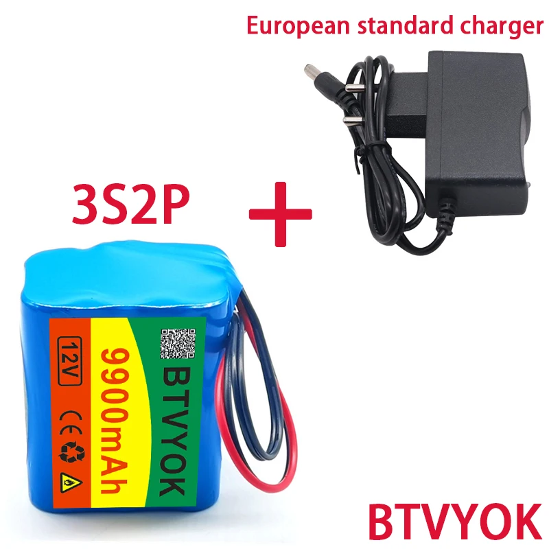 Новые аккумуляторные батареи 3S2P 12 В 9900 мАч литий-ионные 18650 Ач аккумуляторы