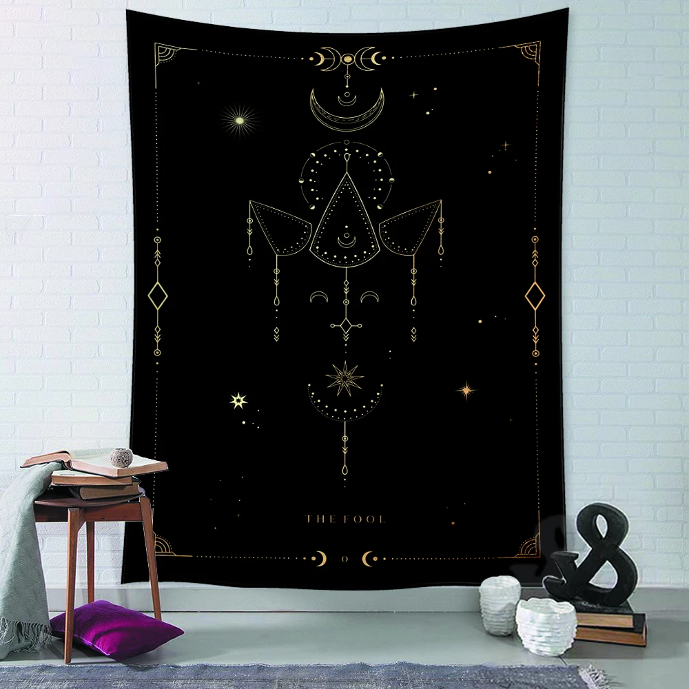 Гобелен Таро с космическими мистическими символами настенное украшение хиппи