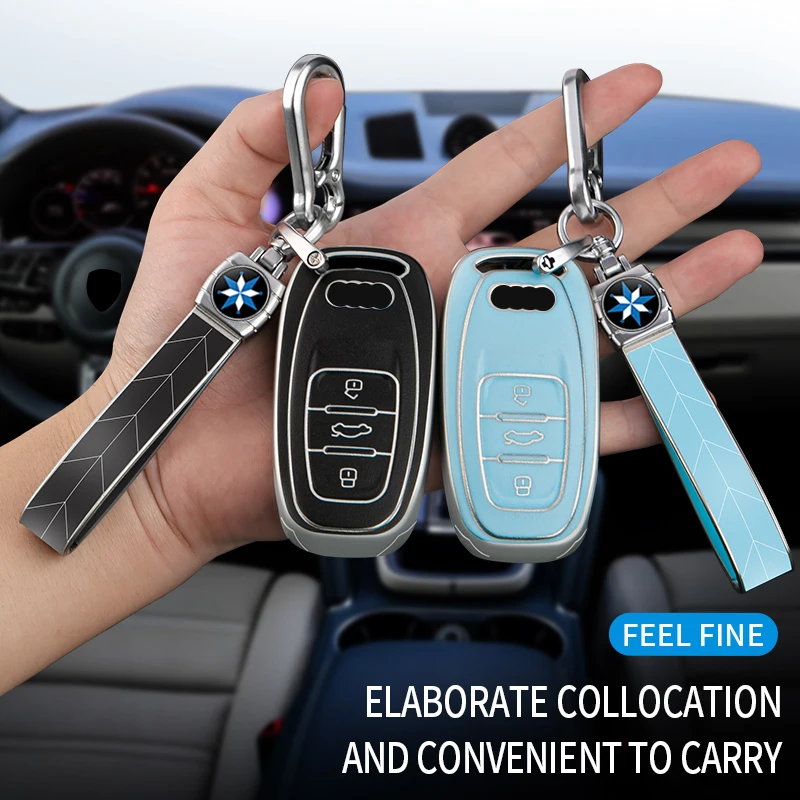 

Quality TPU Car Key Case Cover Bag fit for Audi Q5 A4 A5 A6 A7 A8 S5 S6 S7 S8 Remote Fobs Cover Bag Keychain Auto Accessories