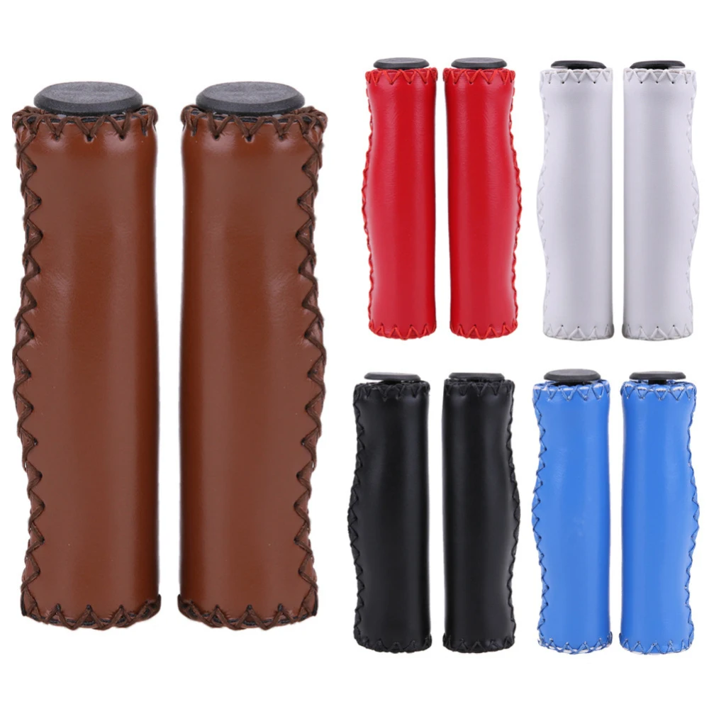 

Vintage Bicycle Handlebar Covers Hand Stitched Vintage Style Bicycle Grip Wear-resistant Leather Bike Grips Bicycle Accessories
