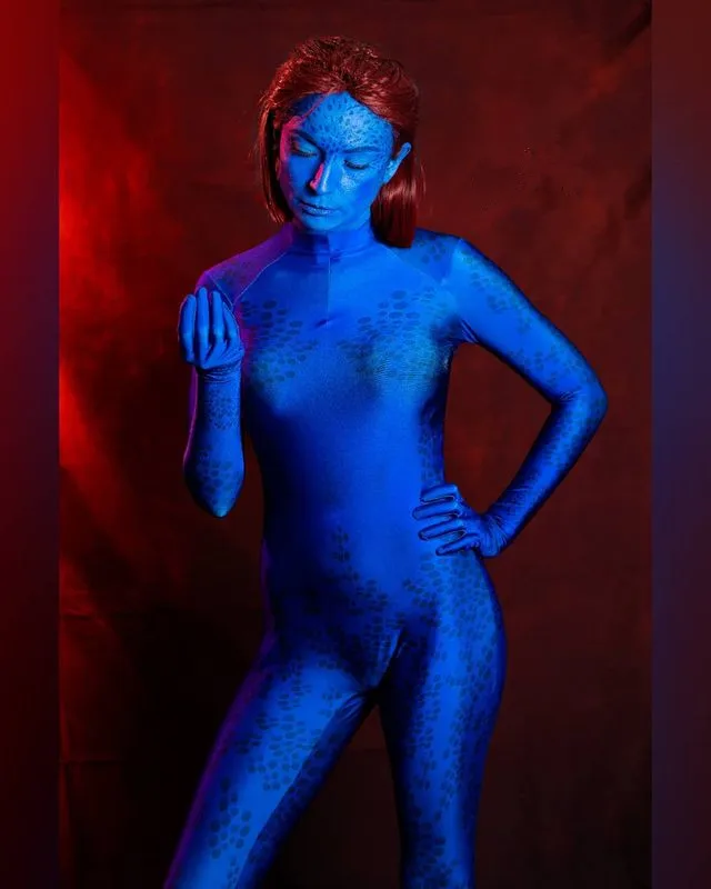 

Halloween X-men Mystique Cosplay Costumes X men Raven Darkholme Suits Zentai Bodysuit Adults Kids Girls Woman