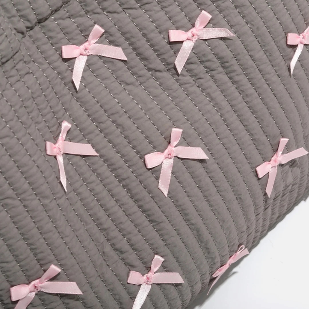 Сумка с бантом Холщовая большая сумка через плечо Нишевая модная